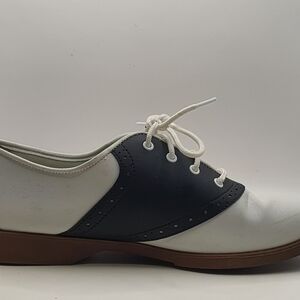 Vintage Style Black & White Saddle Oxford Shoes -